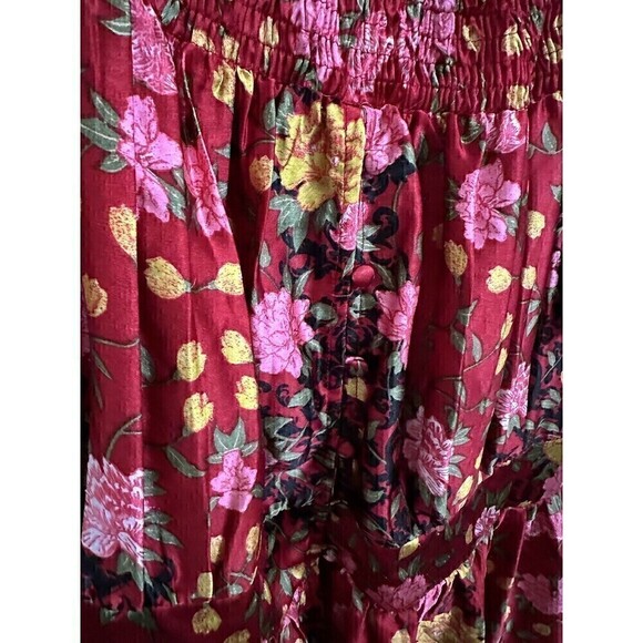 Ashley Stewart Blouse Womens 14/16 High Low Duster Top Off Shoulder Button Red - Picture 4 of 6